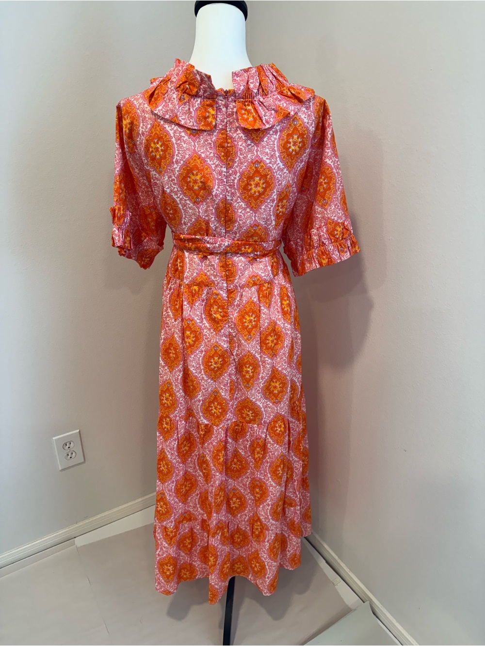 Elizabeth Wilson Ruffle Maxi Dress with Tie Waist XXL - Picture 4 of 6